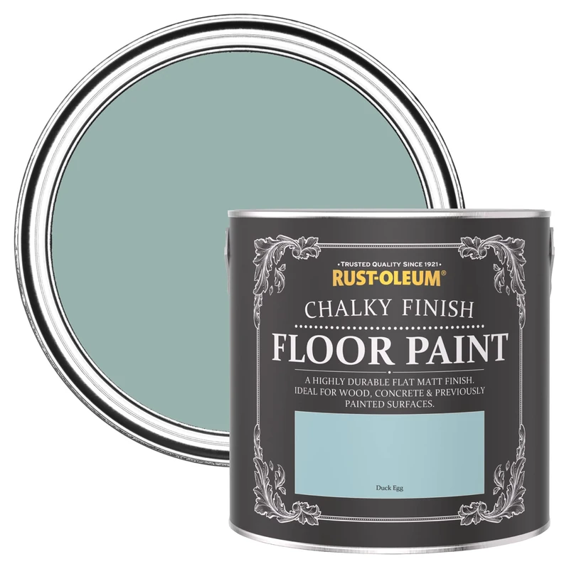 Rust-Oleum Blue Scratch-Proof Floor Paint in Matt Finish - Duck Egg 2.5L