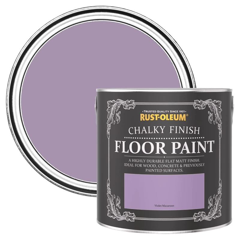 Rust-Oleum Purple Scratch-Proof Floor Paint in Matt Finish - Violet Macaroon 2.5L