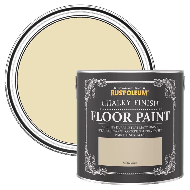 Rust-Oleum Cream Scratch-Proof Floor Paint in Matt Finish - Clotted Cream 2.5L