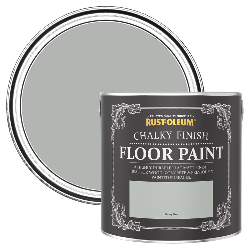 Rust-Oleum Grey Scratch-Proof Floor Paint in Matt Finish - Library Grey 2.5L