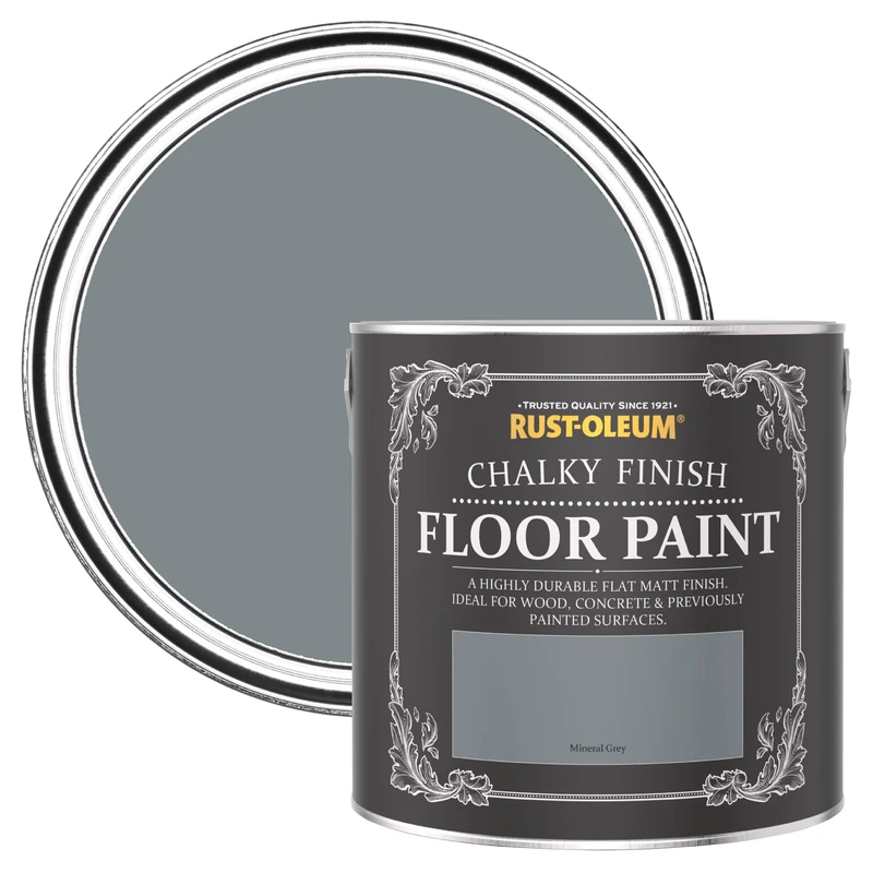 Rust-Oleum Grey Scratch-Proof Floor Paint in Matt Finish - Mineral Grey 2.5L