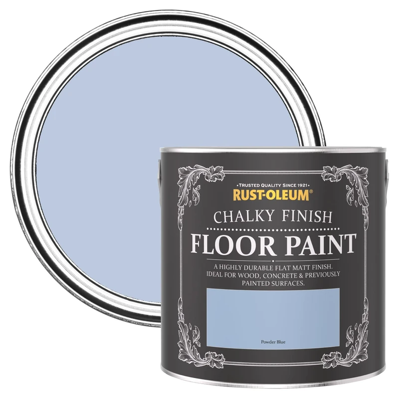 Rust-Oleum Blue Scratch-Proof Floor Paint in Matt Finish - Powder Blue 2.5L