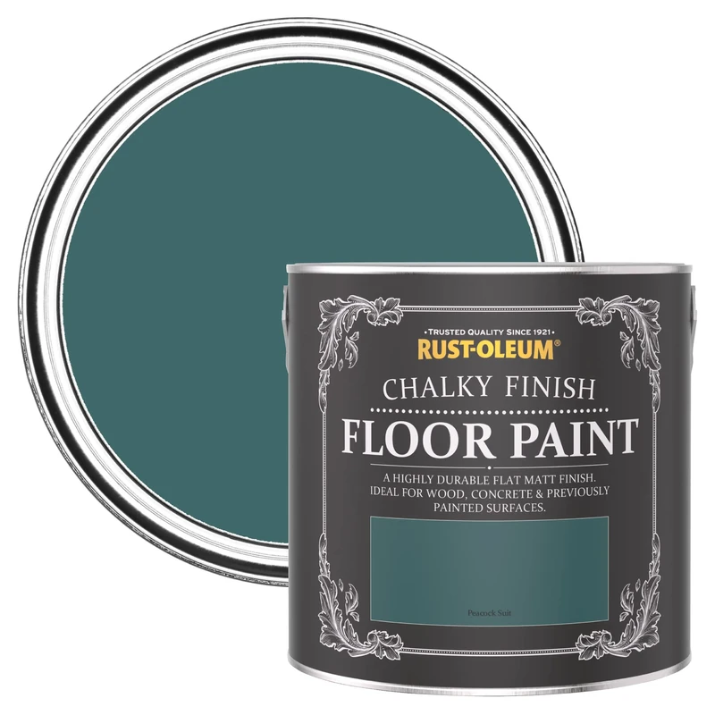 Rust-Oleum Blue Scratch-Proof Floor Paint in Matt Finish - Peacock Suit 2.5L