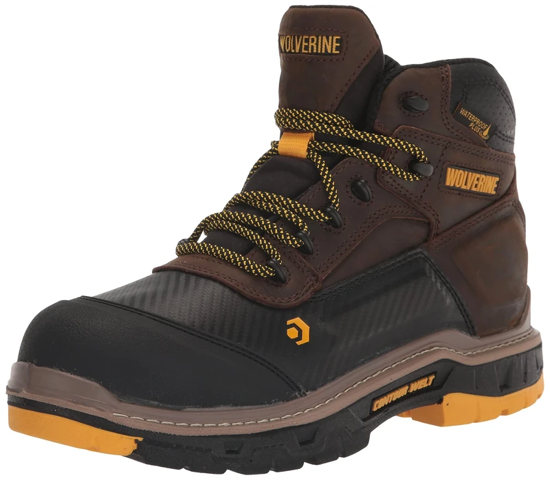 Wolverine Men's Overpass 6" Composite-Toe Boot, Dark Coffee, 10