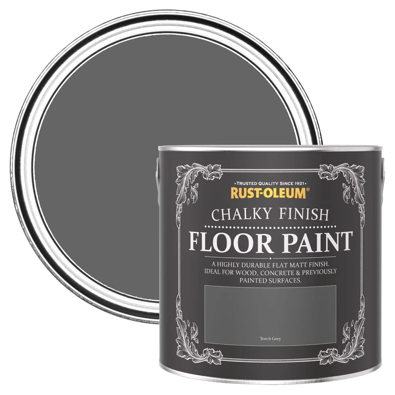Rust-Oleum Grey Scratch-Proof Floor Paint in Matt Finish - Torch Grey 2.5L