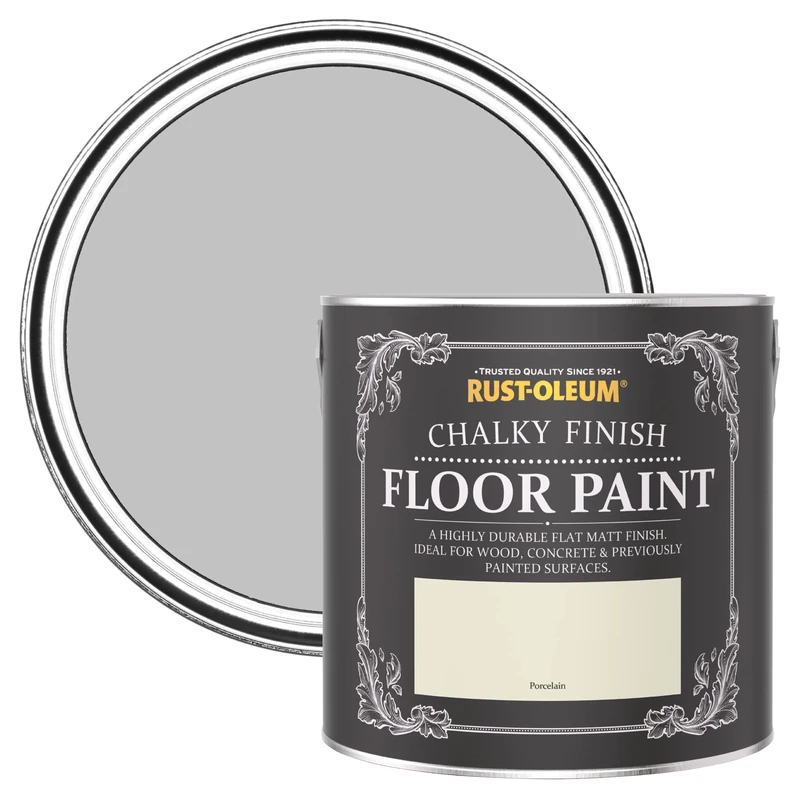 Rust-Oleum White Scratch-Proof Floor Paint in Matt Finish - Porcelain 2.5L