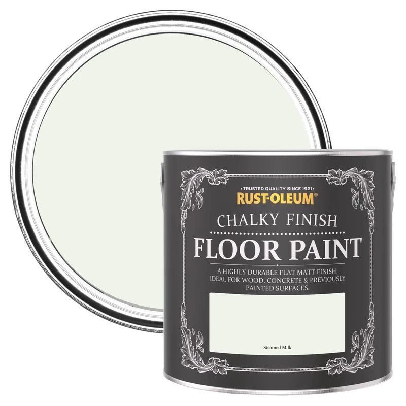 Rust-Oleum Off White Scratch-Proof Floor Paint in Matt Finish - Steamed Milk 2.5L