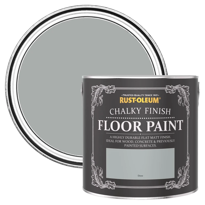 Rust-Oleum Light Grey Scratch-Proof Floor Paint in Matt Finish - Dove 2.5L
