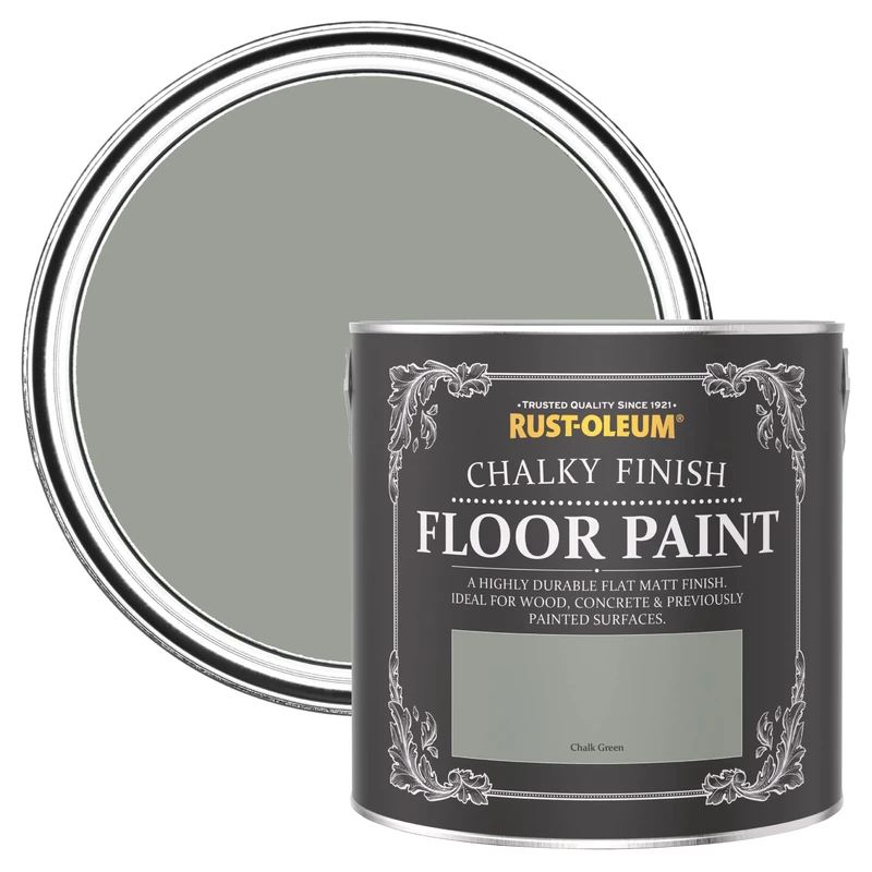 Rust-Oleum Green Scratch-Proof Floor Paint in Matt Finish - Chalk Green 2.5L