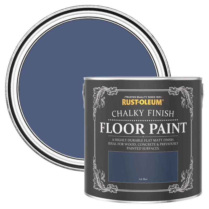 Rust-Oleum Blue Scratch-Proof Floor Paint in Matt Finish - Ink Blue 2.5L