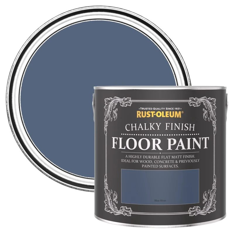 Rust-Oleum Blue Scratch-Proof Floor Paint in Matt Finish - Blue River 2.5L