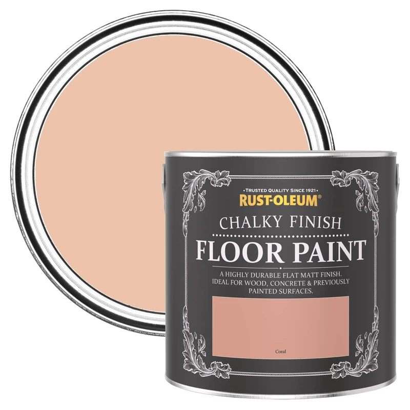 Rust-Oleum Pink Scratch-Proof Floor Paint in Matt Finish - Coral 2.5L