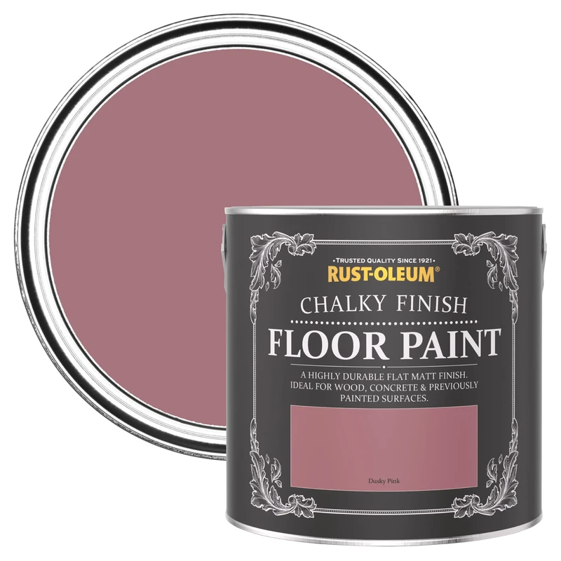 Rust-Oleum Pink Scratch-Proof Floor Paint in Matt Finish - Dusky Pink 2.5L