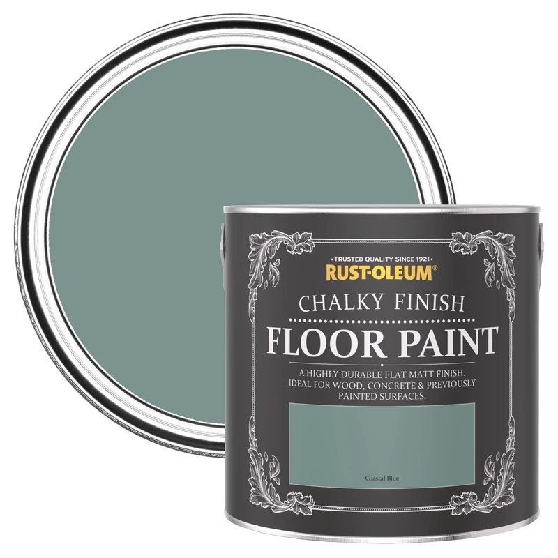 Rust-Oleum Blue Scratch-Proof Floor Paint in Matt Finish - Coastal Blue 2.5L