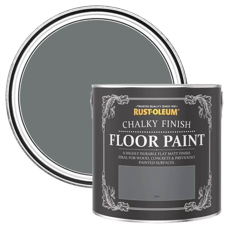 Rust-Oleum Dark Grey Scratch-Proof Floor Paint in Matt Finish - Slate 2.5L