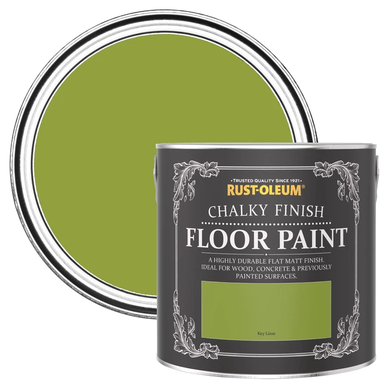 Rust-Oleum Green Scratch-Proof Floor Paint in Matt Finish - Key Lime 2.5L