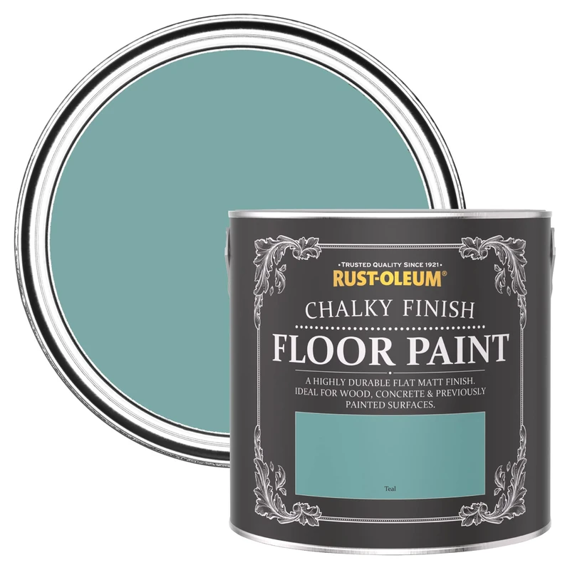 Rust-Oleum Blue Scratch-Proof Floor Paint in Matt Finish - Teal 2.5L