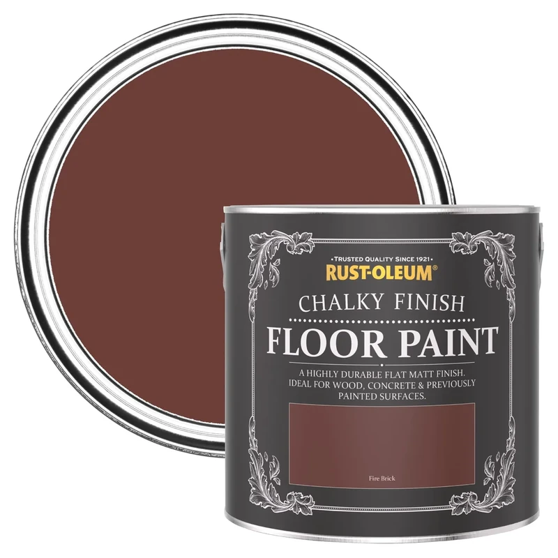 Rust-Oleum Red Scratch-Proof Floor Paint in Matt Finish - Fire Brick 2.5L