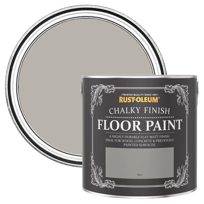 Rust-Oleum Light Grey Scratch-Proof Floor Paint in Matt Finish - Flint 2.5L