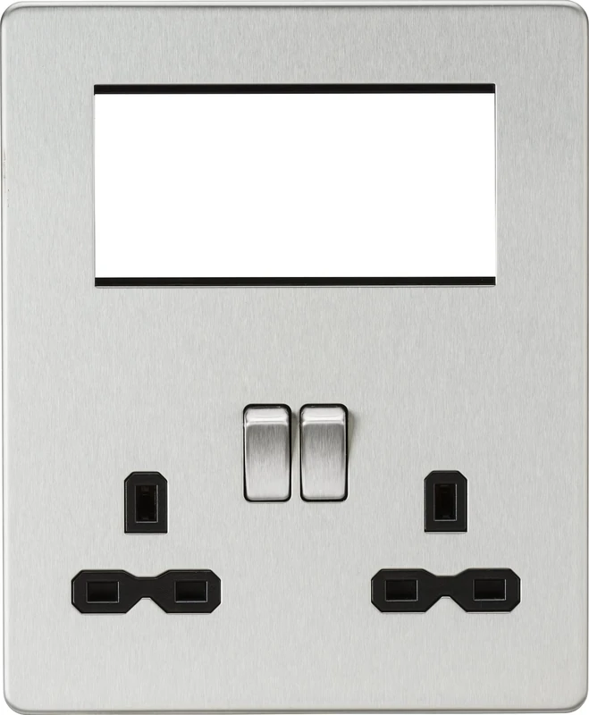 Screwless Small Multimedia Combination Plate - Brushed Chrome