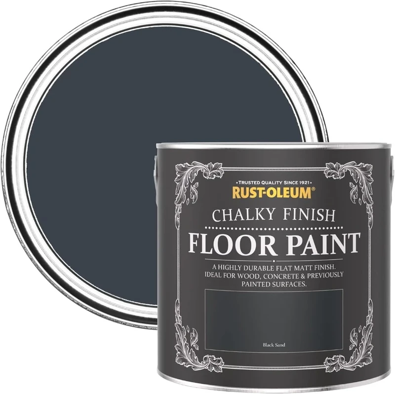 Rust-Oleum Black Scratch-Proof Floor Paint in Matt Finish - Black Sand 2.5L
