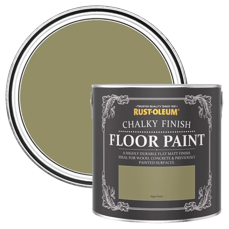 Rust-Oleum Green Scratch-Proof Floor Paint in Matt Finish - Sage Green 2.5L
