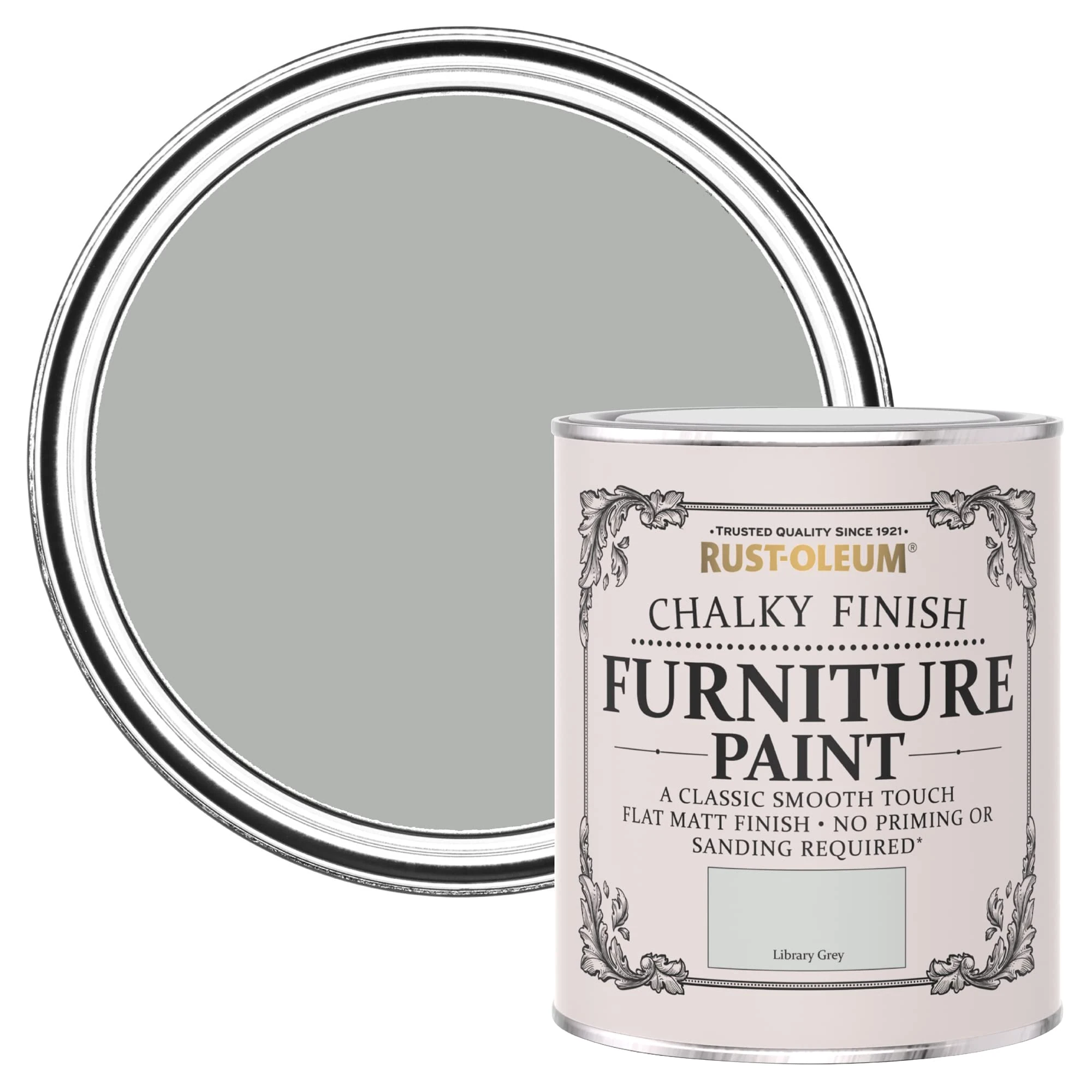 Rust-Oleum Grey Upcycled Furniture Paint in Chalky Finish - Library Grey 750ml