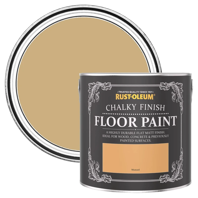 Rust-Oleum Yellow Scratch-Proof Floor Paint in Matt Finish - Mustard 2.5L