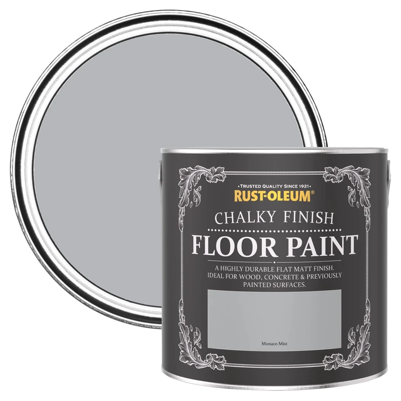 Rust-Oleum Grey Scratch-Proof Floor Paint in Matt Finish - Monaco Mist 2.5L