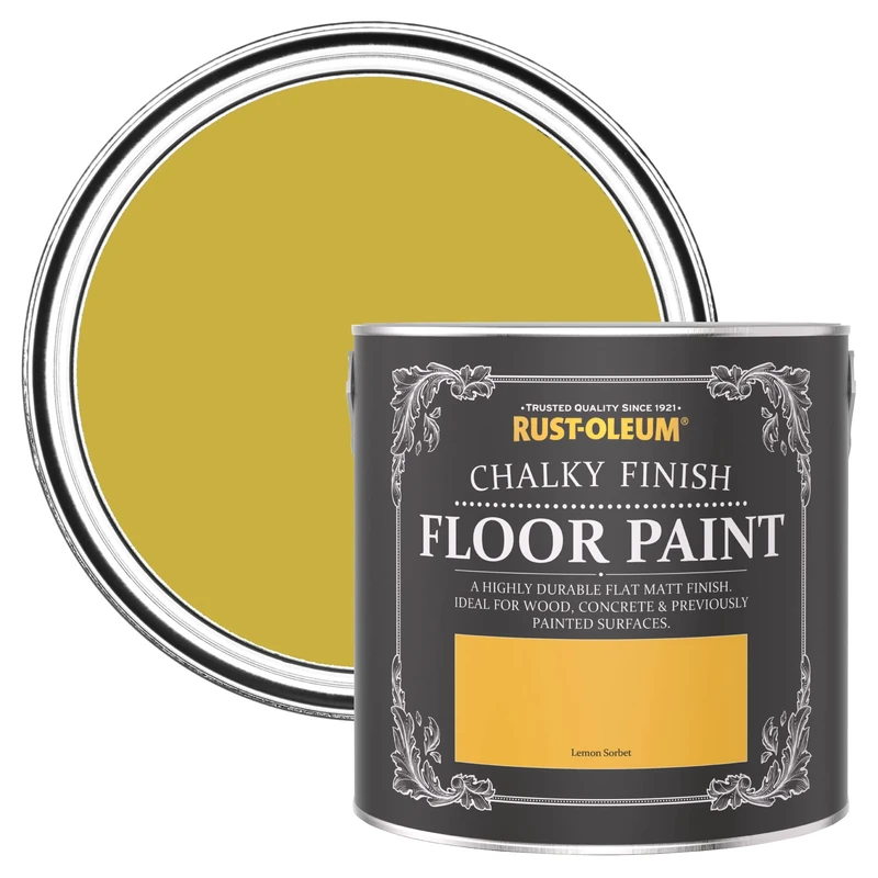 Rust-Oleum Yellow Scratch-Proof Floor Paint in Matt Finish - Lemon Sorbet 2.5L