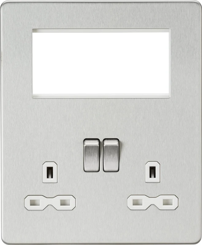 Screwless Small Multimedia Combination Plate - Brushed Chrome