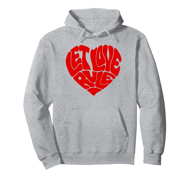 Lenny Kravitz Let Love Rule Red Heart Pullover Hoodie - Image 1
