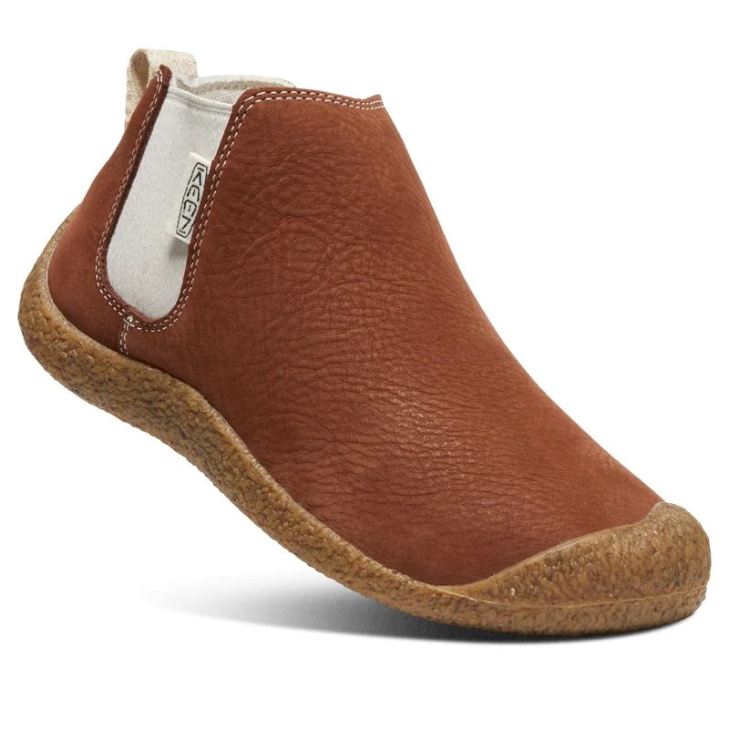 KEEN Women's Mosey Chelsea Leather Pull On Ankle Boot, Tortoise Shell/Birch, 8.5