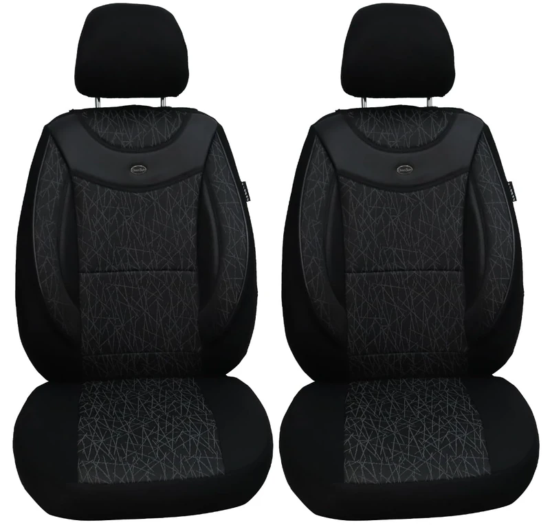BREMER SITZBEZÜGE Measure Car Seat Covers Compatible with BMW X6 G06 Driver & Passenger Set from 2019 / Car Seat Covers Set Car Seat Covers Pack of 2 in Black/Grey Pattern