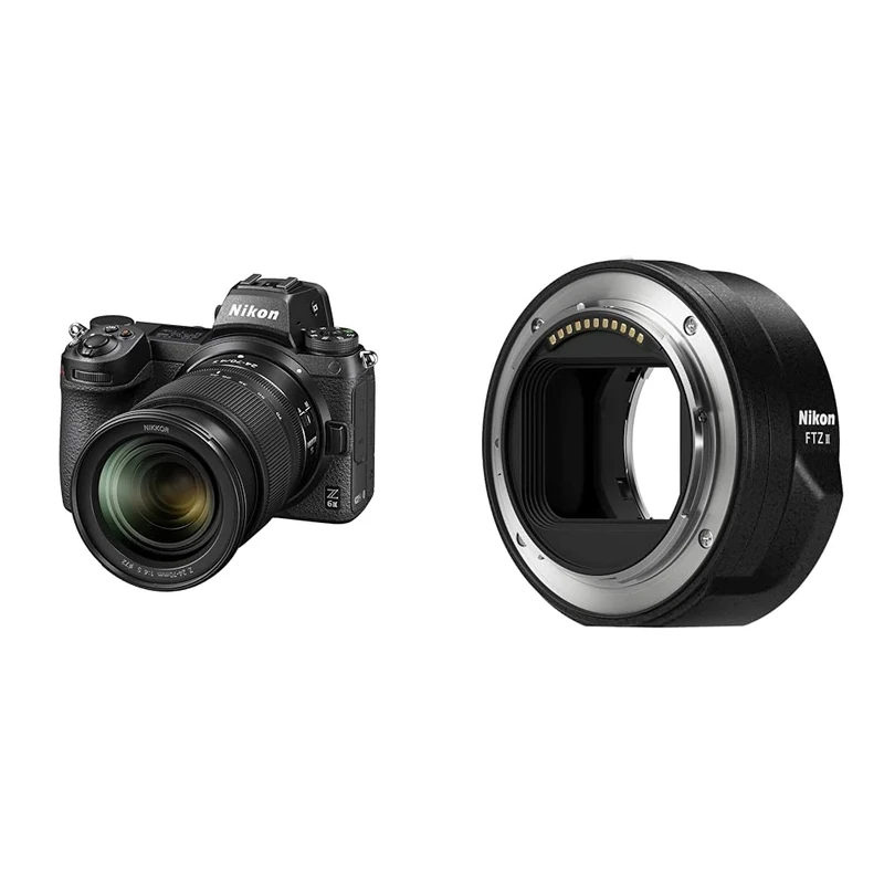 Nikon Z6 II + Z 24-70mm Mirrorless Camera Kit (24.5 megapixel, Ultra wide ISO, 14 fps Continuous Shooting, Eye-Detection AF, Dual Card Slots, 4K Full HD Video) VOA060K001 & FTZ II - Adapter for
