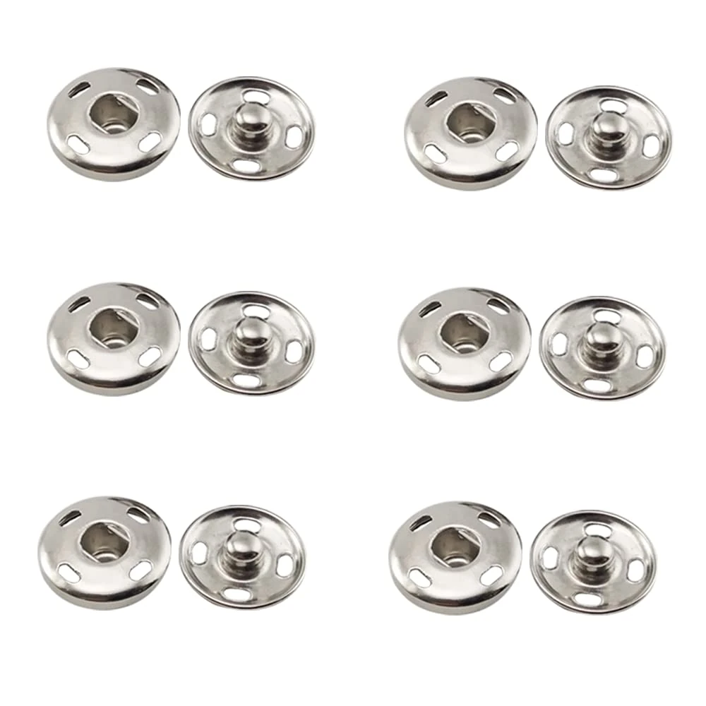 Sew on Snap Buttons, 6 Sets Press Studs Snaps Fasteners Buttons for Clothes Purse Handbag Craft DIY Supplies 15mm