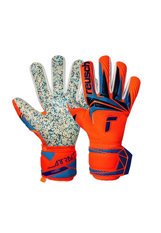 Reusch Attractive Fusion NC Professional Goalkeeper Gloves for Men and Adults, Strong Grip, 4 mm Professional Adhesive Foam, Stable Fit, Breathable, for Training & Games, Artificial Grass and Natural - Image 1