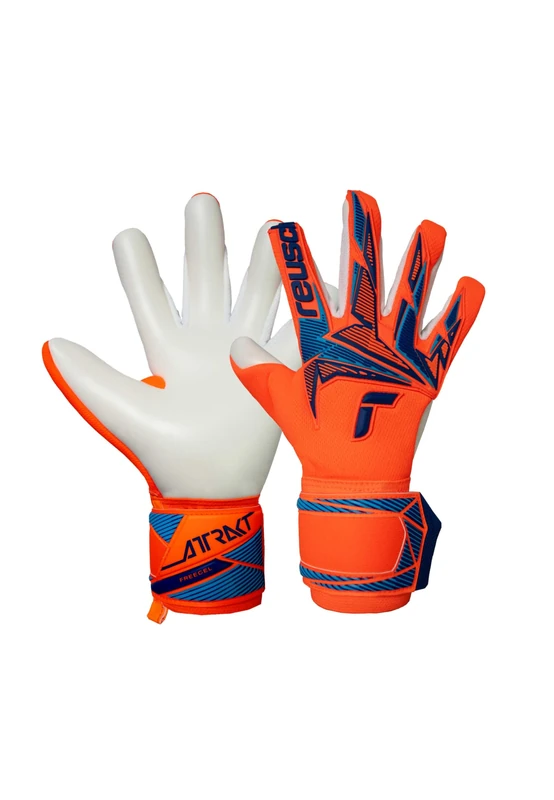 Reusch Goalkeeper Gloves Men Adults | Strong Grip, Durability & Optimal Fit | Breathable | for Training & Play | for Natural Grass & Artificial Grass | Size 7.5-11 | Attrakt Freegel Advance - Image 1