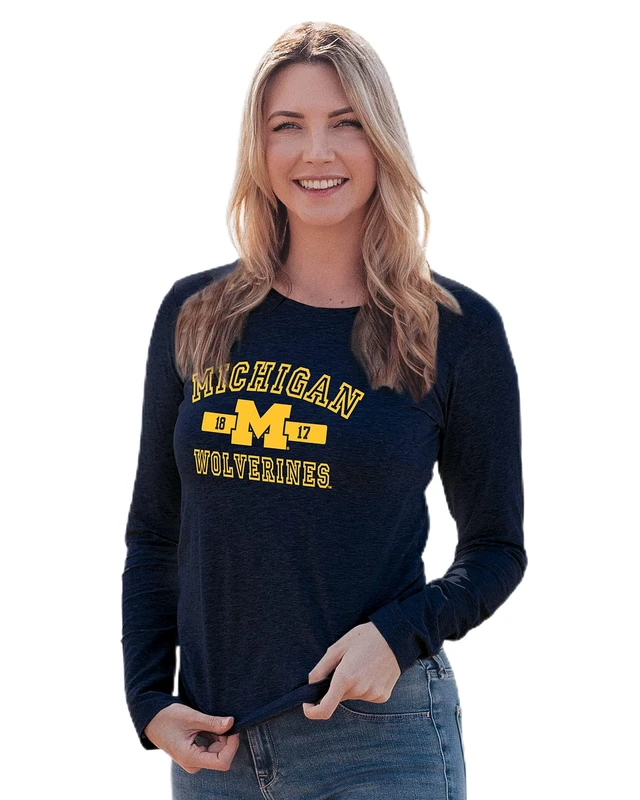 Blue 84 Women's NCAA Officially Licensed Long Sleeve T-Shirt Athletic Team Color, Large