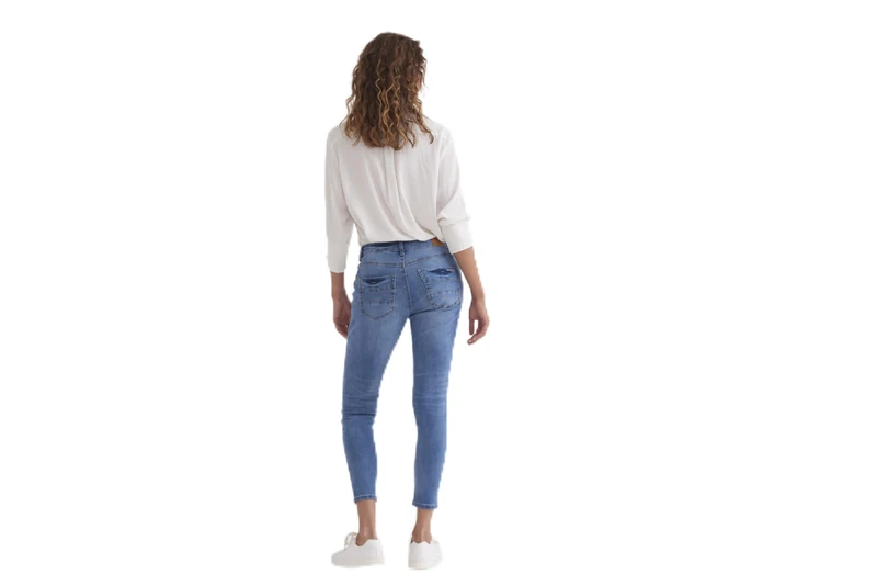 Cream Women's Crholly Jeans-Baiily Fit 7/8, Light Blue (Light Blue Denim), W27