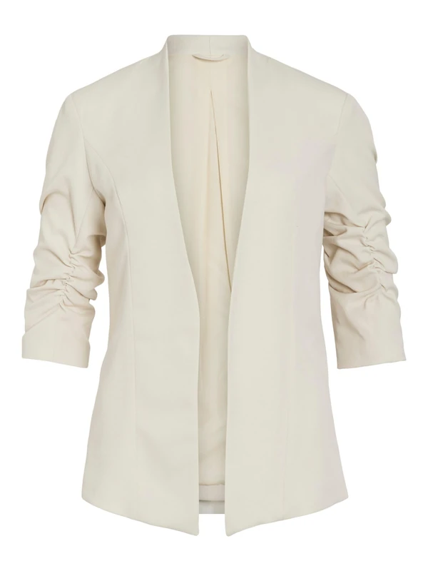 VILA VIHER Blazer - 3/4 Sleeve Fitted Blazer, Birch, M