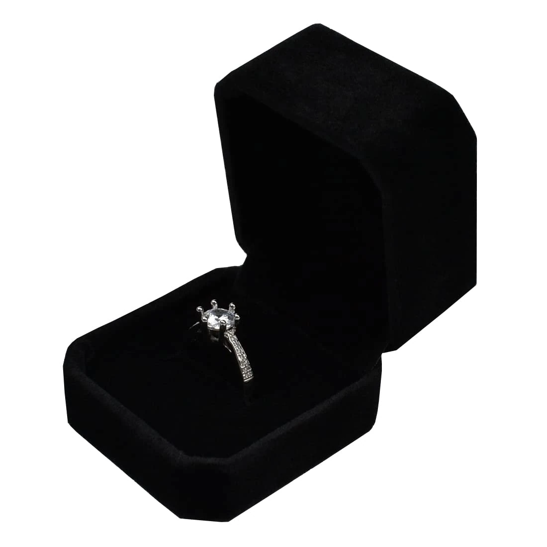 Syolee Ring Box Velvet Jewellery Gift Boxes Earring Storage Case Organizer, Black (RRB-JZ1)