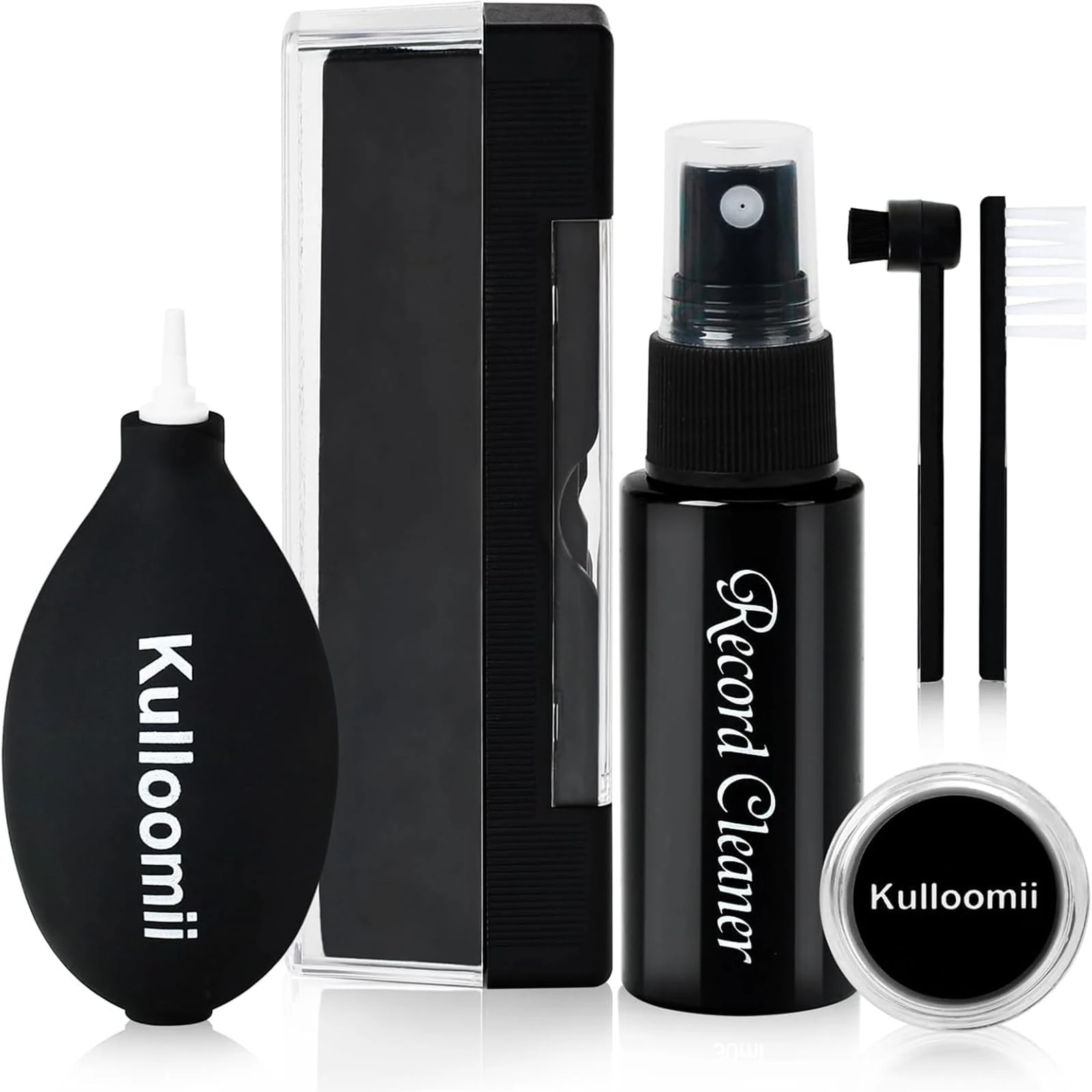 Vinyl Record Cleaning Kit: 6-in-1 Velvet Brush, Air Blower, Anti-Static Stylus Cleaning Gel & Stylus Brush, Professional Anti-Static Solution, Record Cleaner for Vinyl LP Album