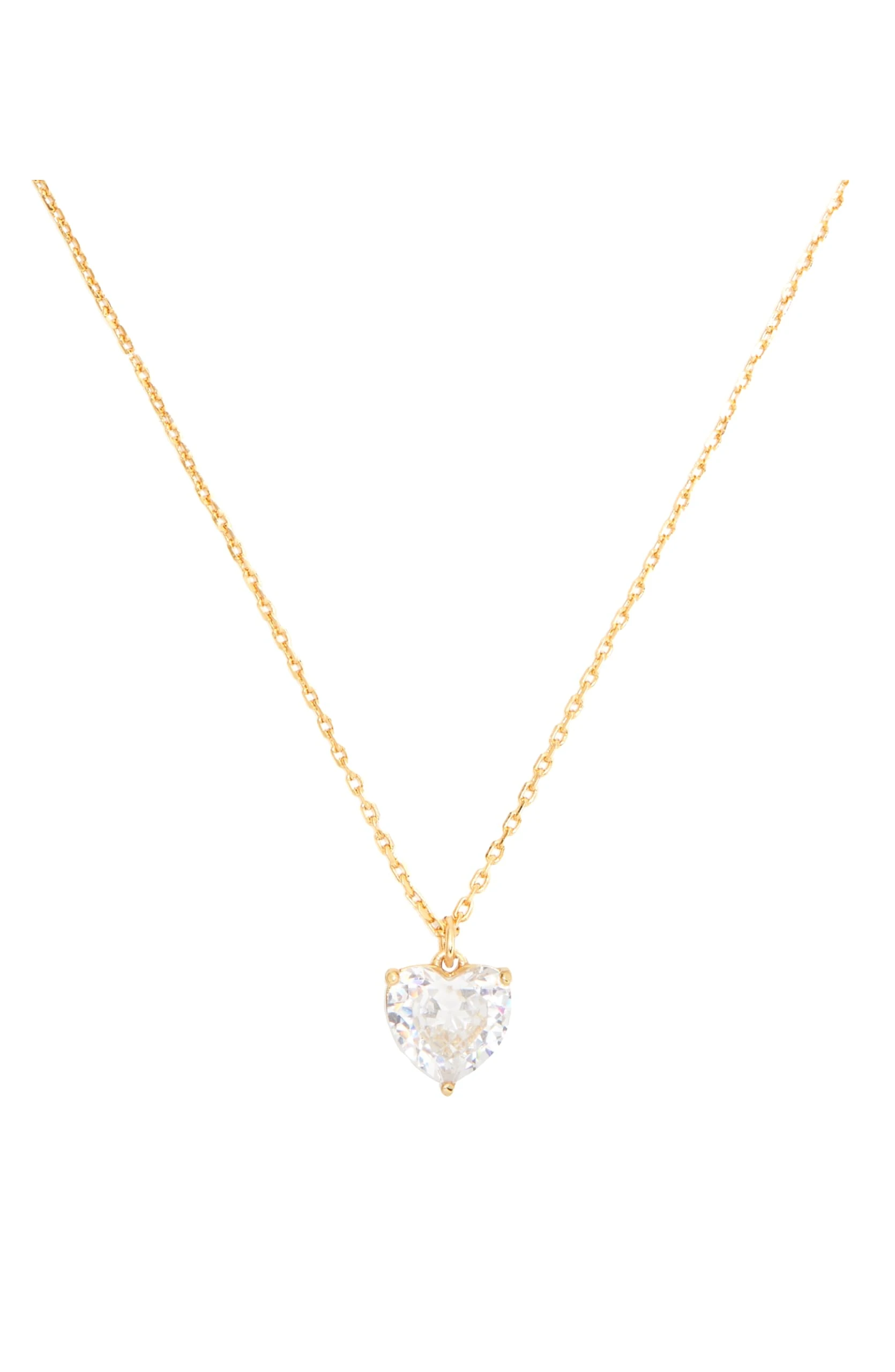 Kate Spade New York April Heart Pendant, Clear/Gold
