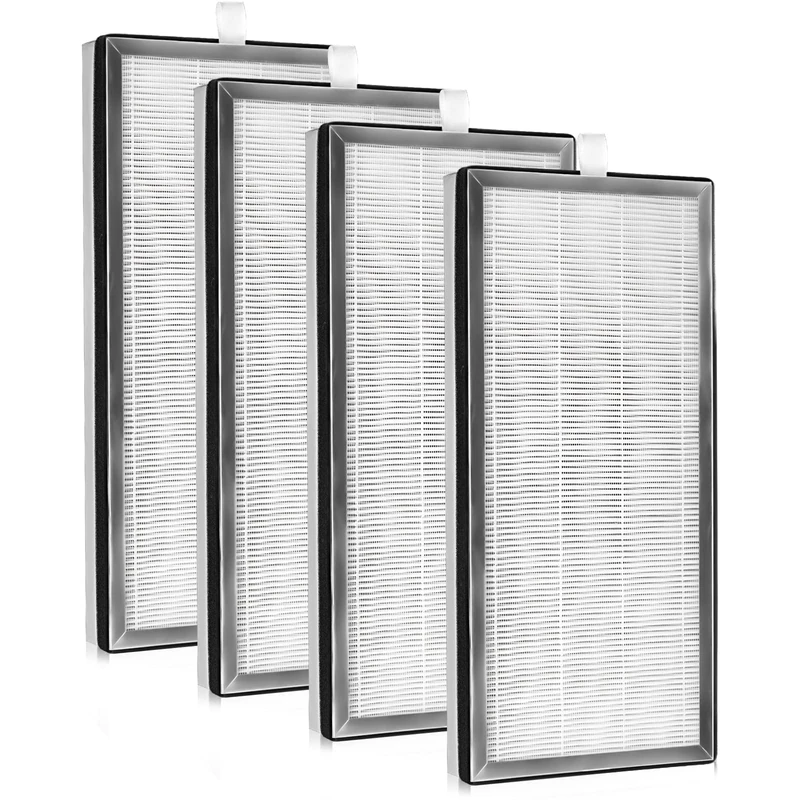 LINNIW 4 Pack H13 True HEPA Replacement Filter ME-40 Compatible with MA-40 Air Purifier, 3-in-1 Filters Contains High-Efficiency Activated Carbon Filter