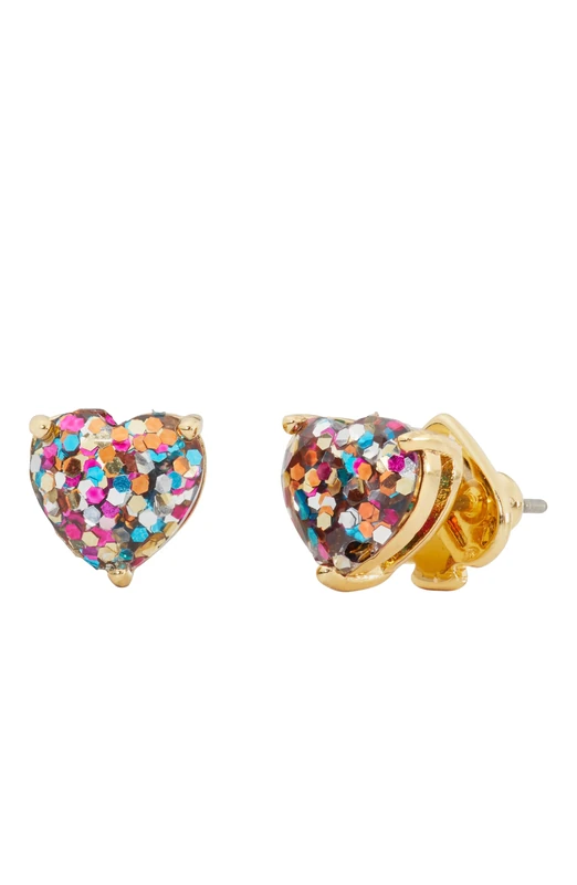 Kate Spade New York Glitter Heart Studs, Multi Glitter