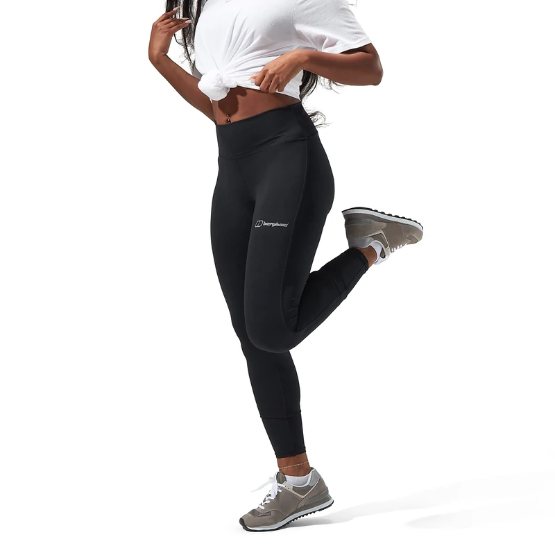 Berghaus Women's Core Leggings | Comfortable Fit | Breathable Pants Full Length Leggings, Black/Black, 14