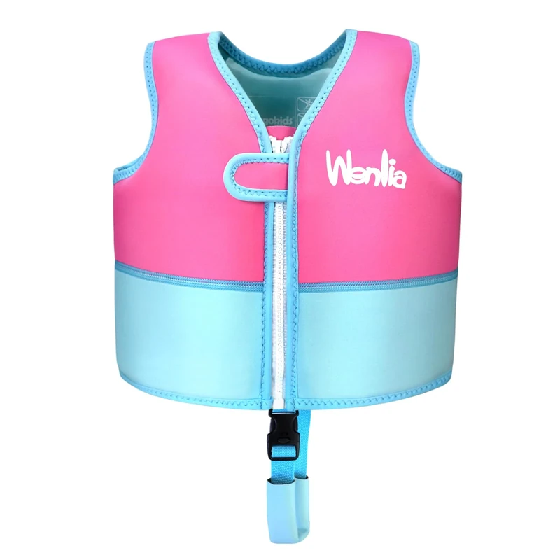 Wenlia Kids Swim Vest, Float Jacket Toddler Buoyancy Vest Neoprene Swimming Jacket with Crotch Strap for Boys Girls Age 3-6 Years