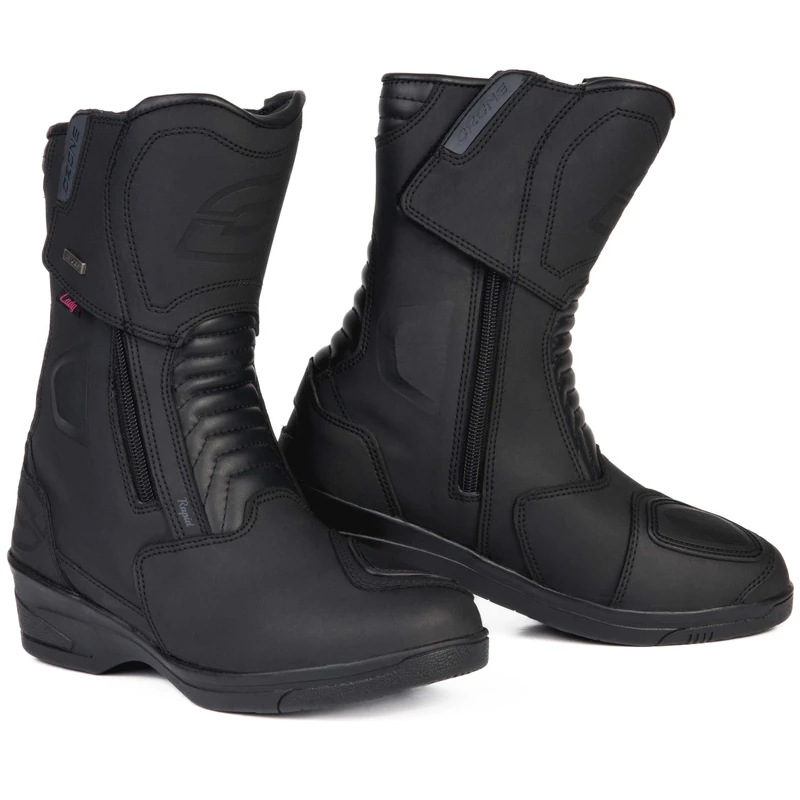 OZONE MOTO Women's Rapid Lady High Heel Boot Motorcycle, Black, 8 UK