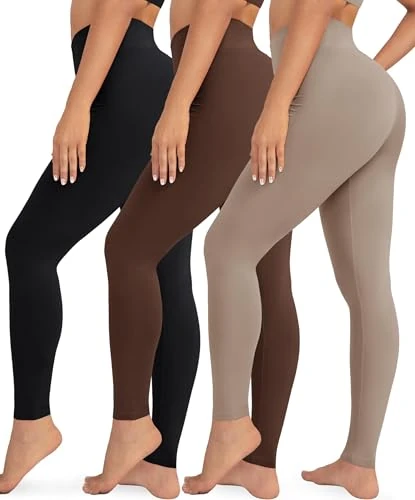 VALANDY Creamlush 3 Pack Leggings for Women High Waisted Tummy Control Leggings Buttery Soft Yoga Pants（S-5XL）